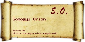 Somogyi Orion névjegykártya